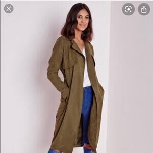 Missguided Olive Green Trench Coat
